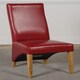 image 7 of Kuba Large Oak Dining Table with 8 Lola Burgundy Leather Chairs Red