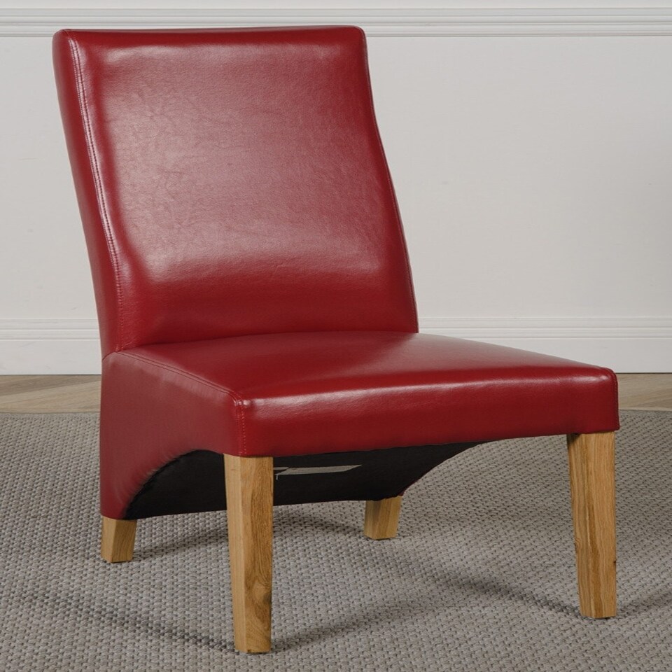 image 1 of Kuba Large Oak Dining Table with 8 Lola Burgundy Leather Chairs Red