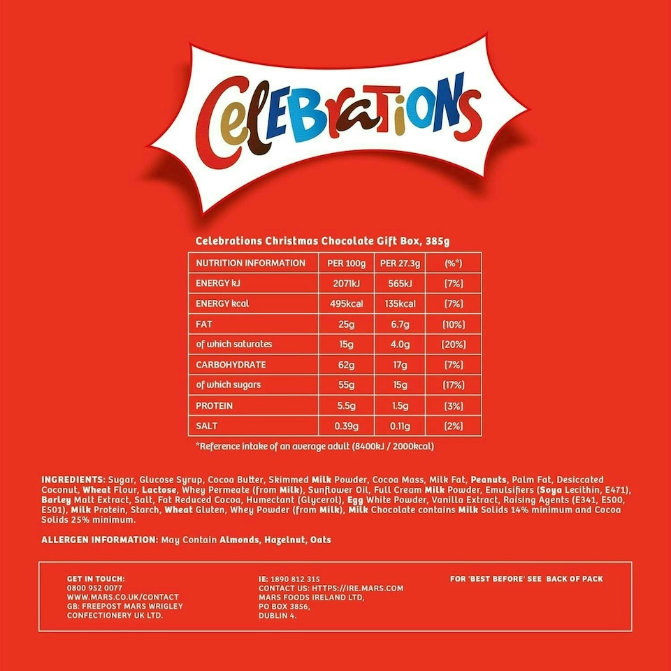image 1 of Celebrations Centrepiece 385g Chocolate Gift with 'Happy Birthday' Sleeve
