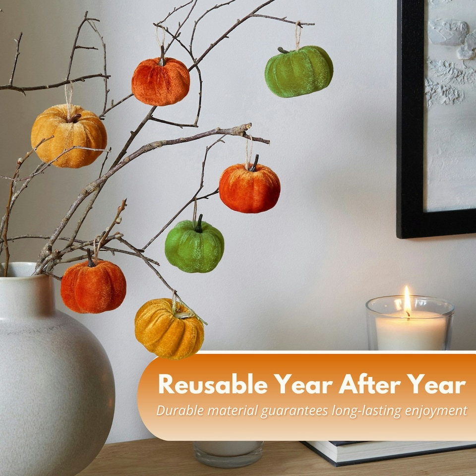 image 1 of Marco Paul Pack of 7 Plush Pumpkin Autumn Decor
