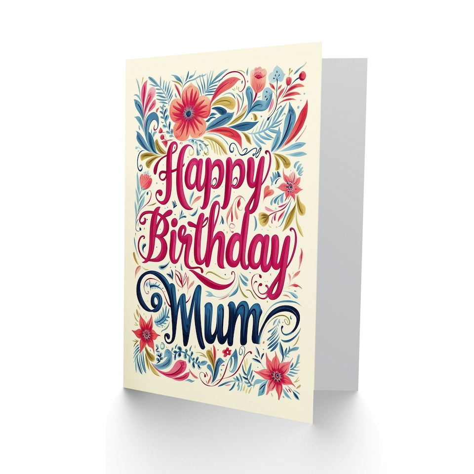 image 1 of Spring Flower Frame Design My Her Birthday Card