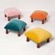 image 7 of Homescapes Mable Pink Velvet Square Footstool