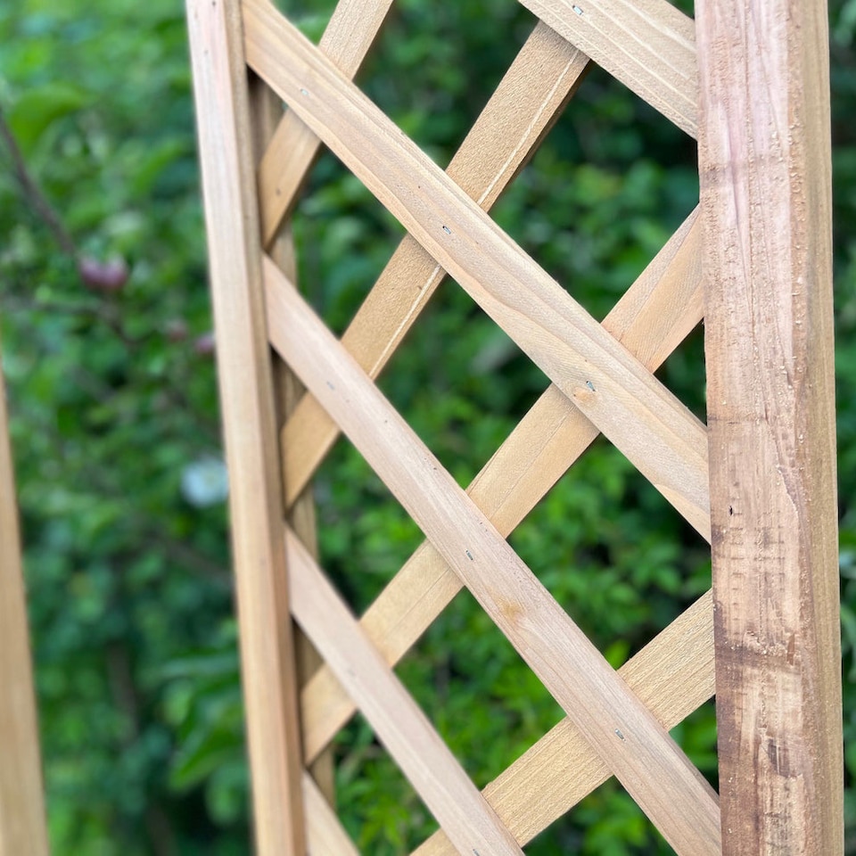 image 1 of Wooden Framed Trellis Panels Fence Toppers (180cm x 30cm) - Pack of 5