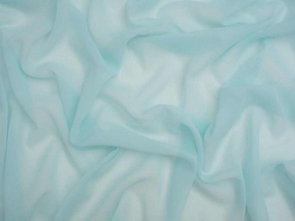 Minerva Core Range Blue Light Sheer Chiffon Fabric for Dressmaking, 110cm / 43" Wide - per metre