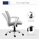 image 4 of Vinsetto Home Office Linen Chair Swivel Computer Desk Task Chair, Light Grey