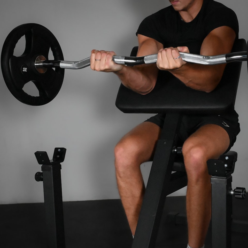 image 1 of GYM SETS Tri Grip Olympic Weight Plates- (2x 25kg (50kg) / With 4ft Barbell + Clips)