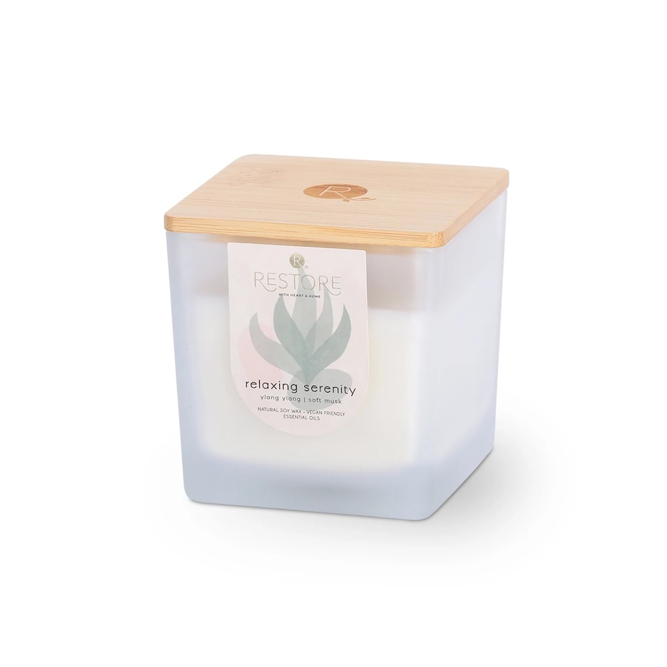 image 1 of Large Soy Wax Candle - Relaxing Serenity | White