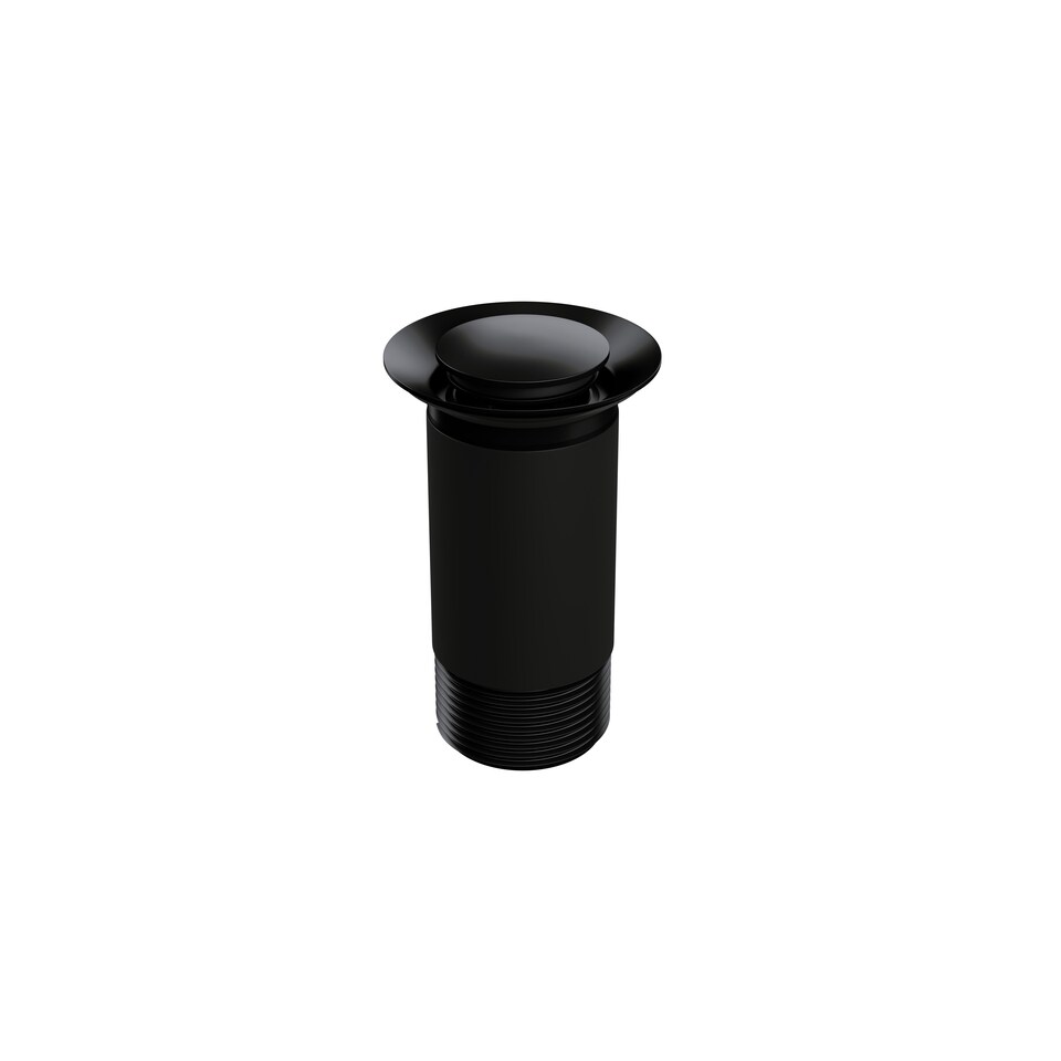 image 1 of Balterley Bathroom Round Click-Clack Unslotted Basin Waste without Overflow, Top Fix Installation | Black | Matt Black