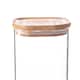 image 4 of Argon Tableware Square Glass Storage Jars with Wooden Lids - 1.5 Litre - Pack of 3