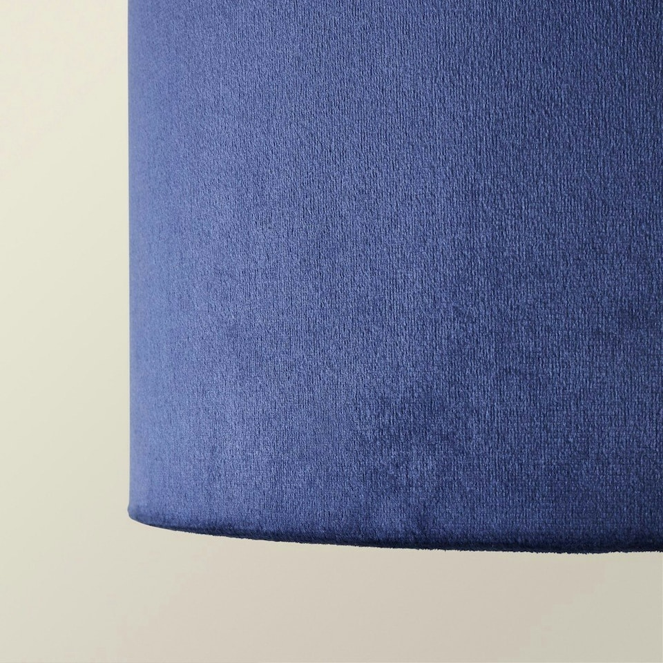 image 1 of ValueLights Reni Large Navy Velvet Pendant Shade Blue