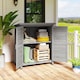 image 2 of Outsunny Garden Shed Wooden Garden Storage Shed 2 Door Unit Solid Fir Wood Garage Tool Organisation Cabinet, 87L x 46.5W x 96.5Hcm, Grey