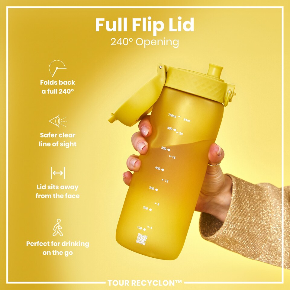 image 1 of Leak Proof Water Bottle, BPA Free, 750ml (24oz) | Yellow | Yellow | One Size