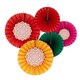 image 1 of Multicoloured Diwali Paper Fan Hanging Decorations - Pack of 5