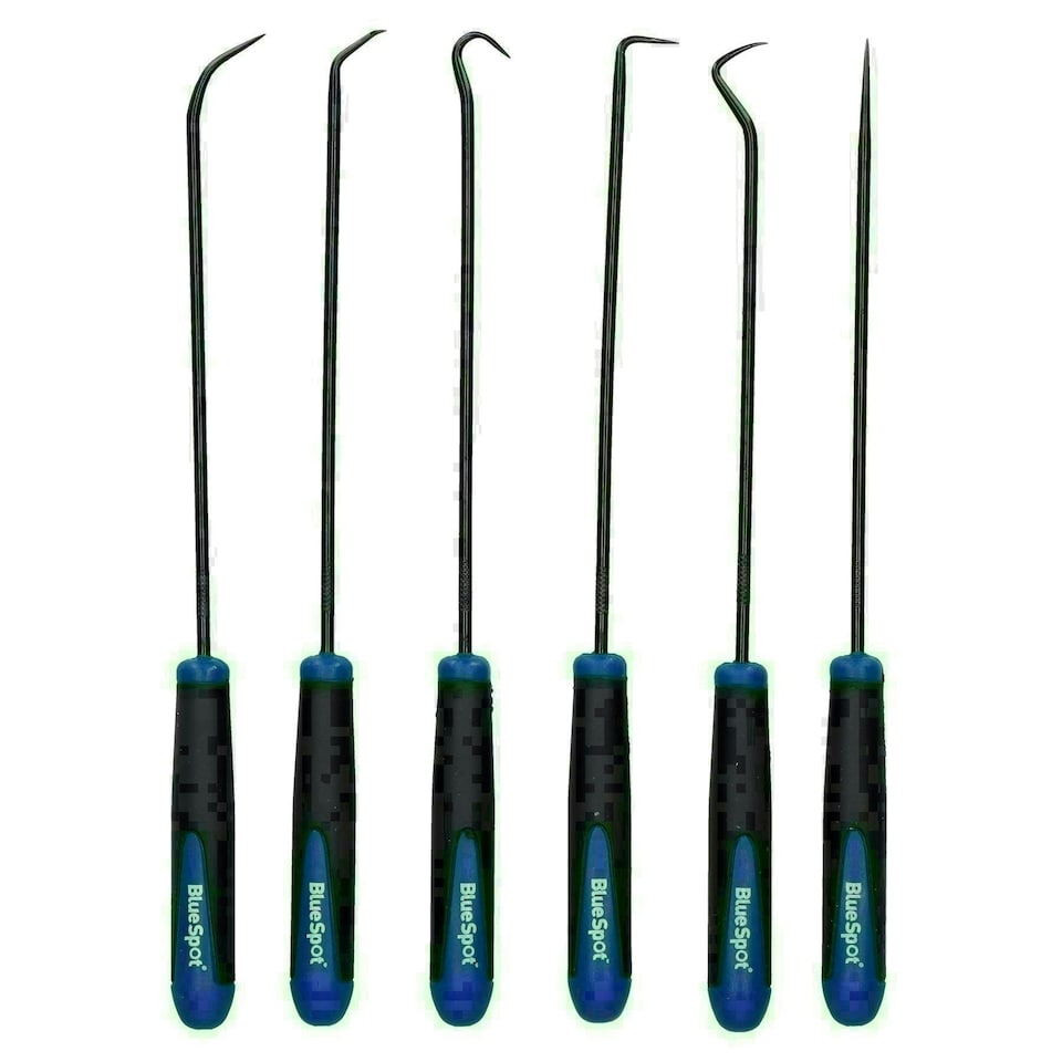image 1 of 6pc 240mm Long Reach Hook And Pick Set For O Rings Hoses Clips Seals Clamps