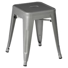 Interiors by Premier Grey Powder Coated Metal Cubic Square Stool