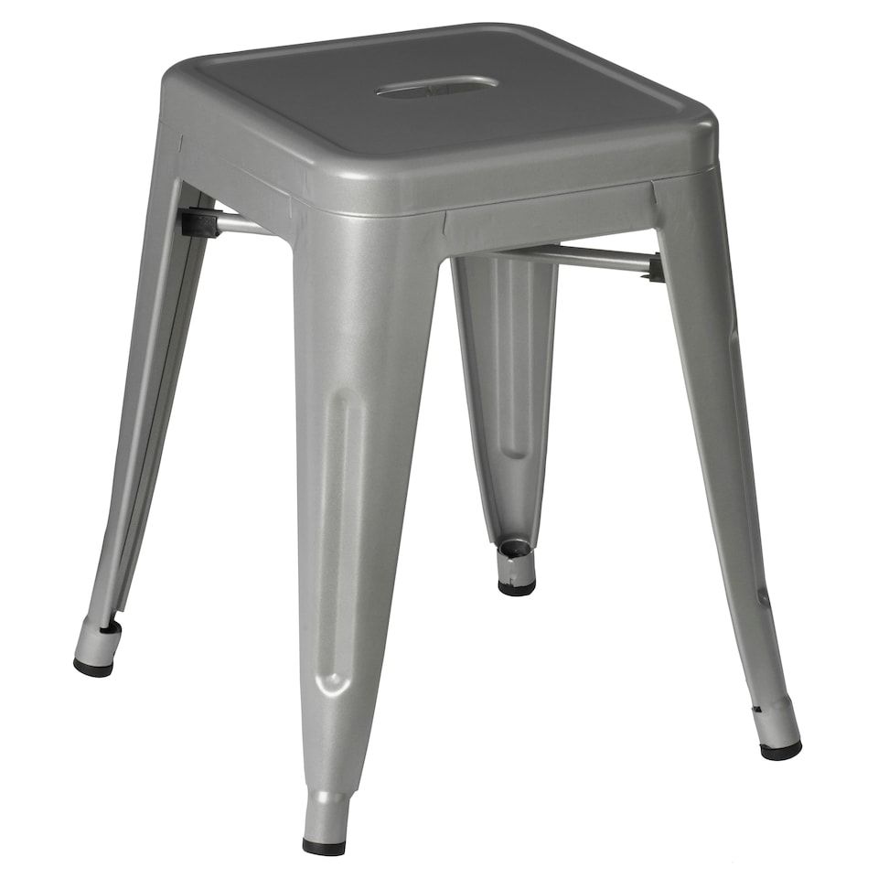 image 1 of Interiors by Premier Grey Powder Coated Metal Cubic Square Stool