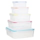 image 1 of Herrela 5pc Square Food Containers with Airtight Lids