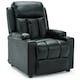 image 1 of Studio Bonded Leather Recliner w Drink Holders Sofa Chair (Black)