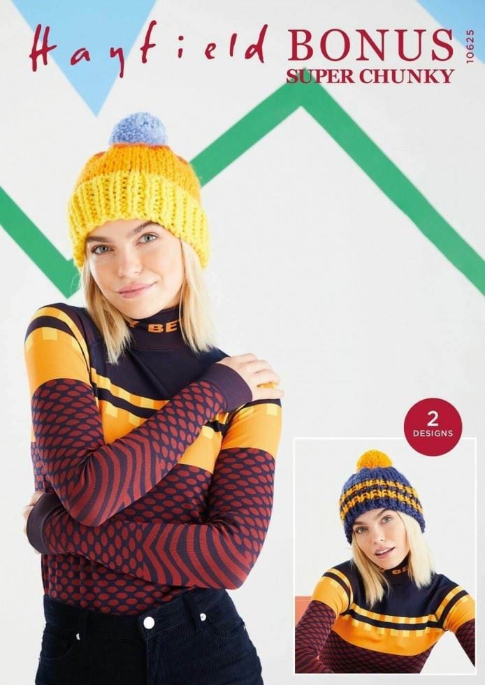Hayfield Bonus Super Chunky Knitting Pattern 10625, Headwear for Women - One Size - Easy
