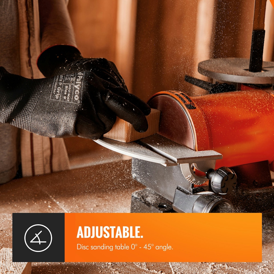 image 1 of VonHaus Electric Adjustable Belt and Disc Sander with Changeable Sanding Discs