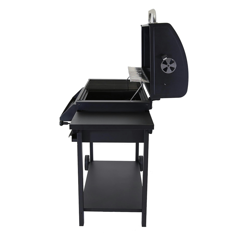 image 1 of Charles Bentley Deluxe Charcoal BBQ Grill with Chrome Steel Warming Rack