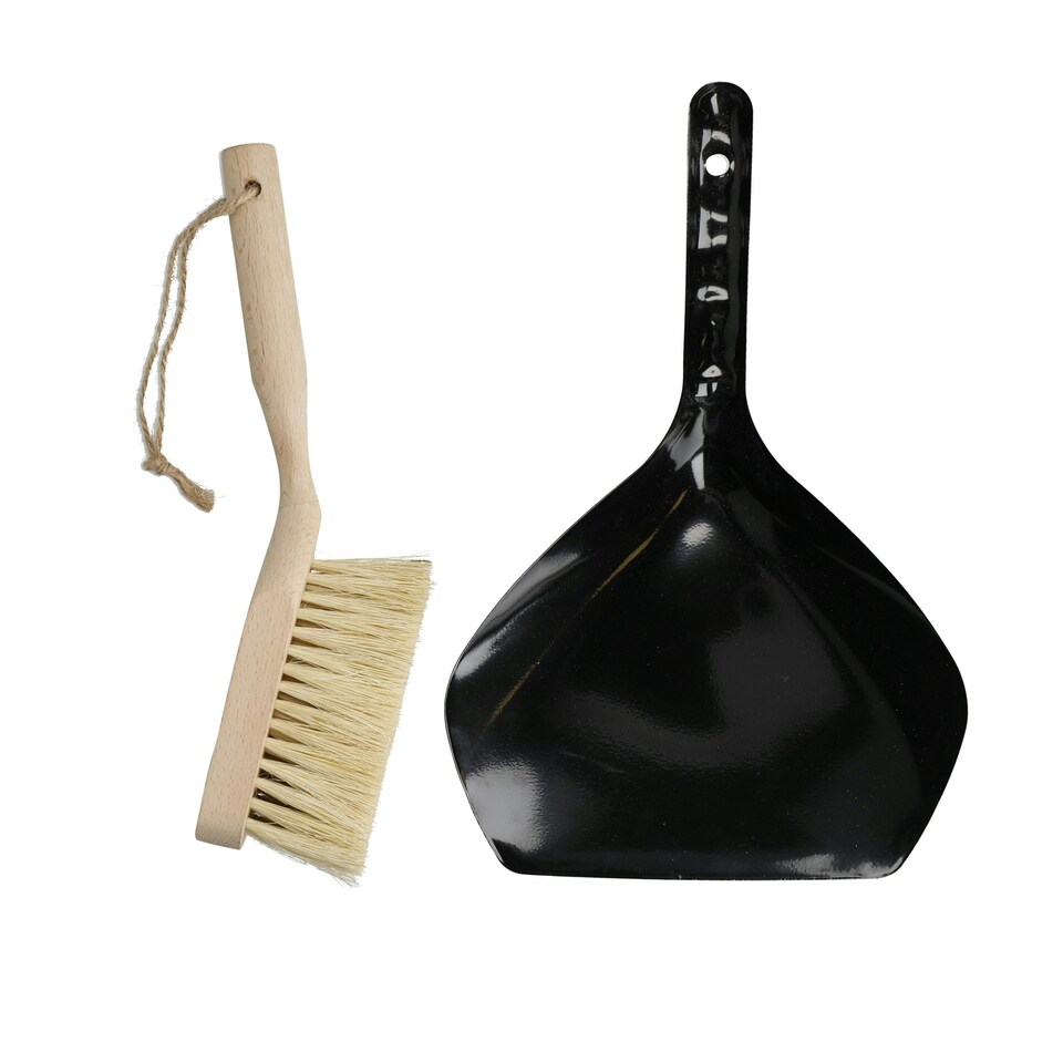 image 1 of Natural Elements Beechwood Dustpan and Brush Grey