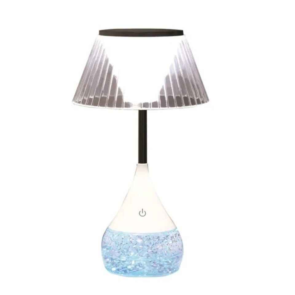 image 1 of Aromatize LED Colour Changing Lined Shade Glitter Lamp | Multi