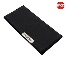 Ukiyo Recycled Cotton Napkins Set (Pack of 4) - Black - One Size | Black