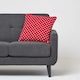 image 2 of Homescapes Cotton Red Polka Dots Cushion Cover - 45 x 45 cm | Red | Red | 45 x 45 cm