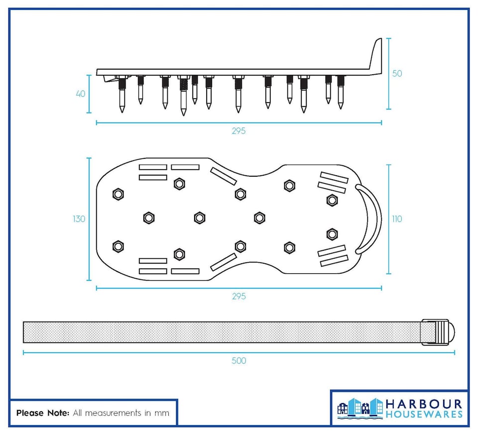 image 1 of Harbour Housewares Lawn Aerator Shoes with Hook & Loop Straps