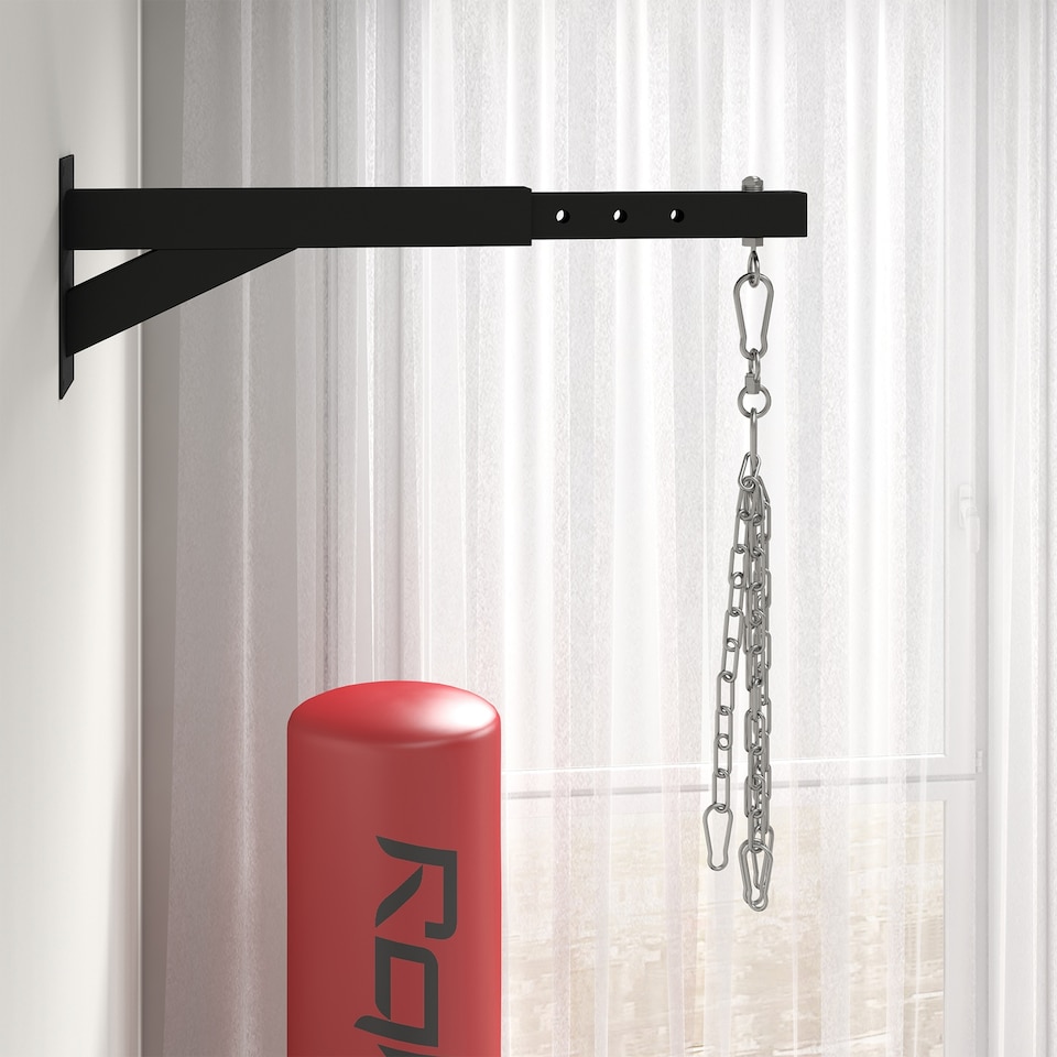 image 1 of SPORTNOW 5-Length Adjustable Punch Bag Bracket for Boxing, Punching Training | Black | Black
