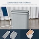 image 3 of HOMCOM 100L Wood Laundry Basket A Compartment Flip Lid Removable Lining Grey