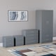 image 1 of Vida Designs Riano 4 Piece Bedroom Set (2 Drawer Bedside Chest, 4 Drawer Chest, 2 Door 2 Drawer Wardrobe), Grey (5)