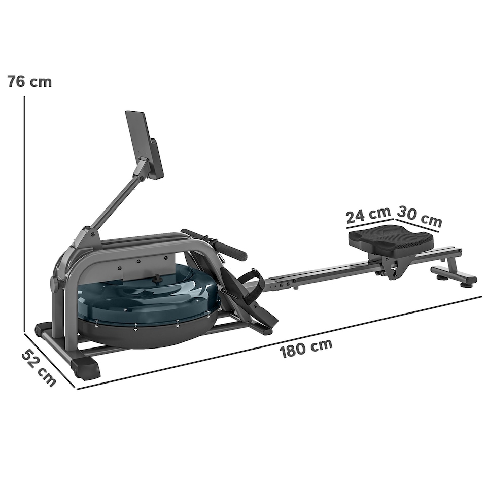 image 1 of SPORTNOW Water Rowing Machine with Adjustable Resistance, Vertical Storage
