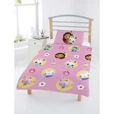 Gabbys Dollhouse Friends Duvet Cover Set - Pink/Multicoloured - Junior | Pink | Single
