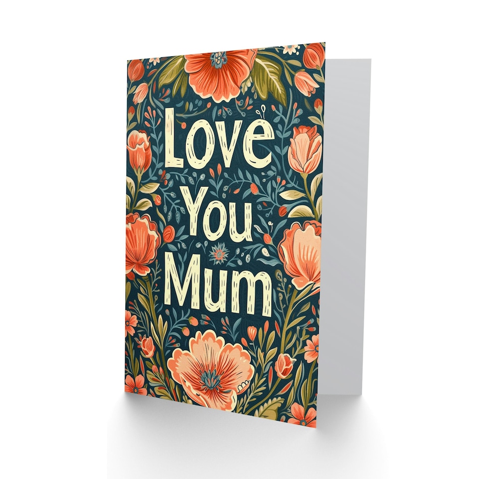 image 1 of Mothers Day Card Love You Anemone Flower Design Mum Card
