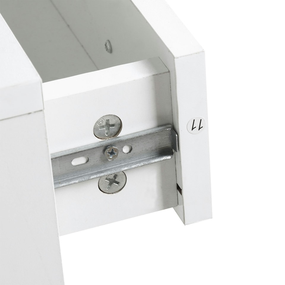 image 1 of HOMCOM Entryway Organizer Shoe Storage Space Saving Mirror Chest Wardrobe Drawer White | White