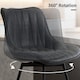 image 4 of HOMCOM Swivel Bar Stools Set of 2, PU Leather Upholstered Bar Chairs, Black | Black | Black