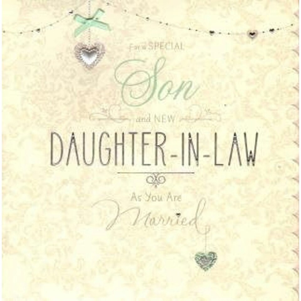 image 1 of Son and Daughter in law Wedding Congratulations Card