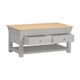 image 2 of Bordeaux Indoor 2 Drawer Coffee Table - L60 x W110 x H50 cm - Pebble Grey - Oak