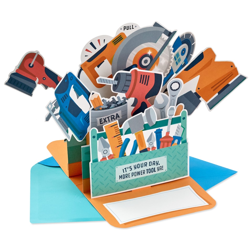 image 1 of Hallmark Father's Day Card - 3D Pop-Up Red Toolbox Design