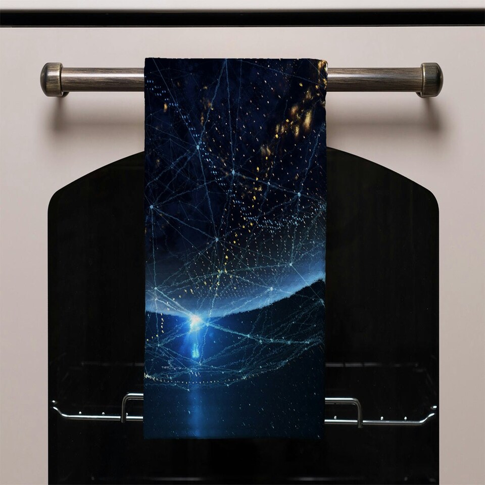 image 1 of Connection lines Around Earth Globe (Kitchen Towel)