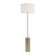 image 1 of ValueLights Lexy Antique Brass Dimmable Floor Lamp Cream Boucle Shade and Bulb