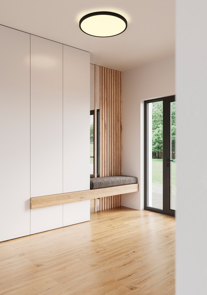 image 1 of Nordlux Ojasmart Indoor Ceiling Light Black Plastic Intergrated LED  Smart - Mains Powered, IP20