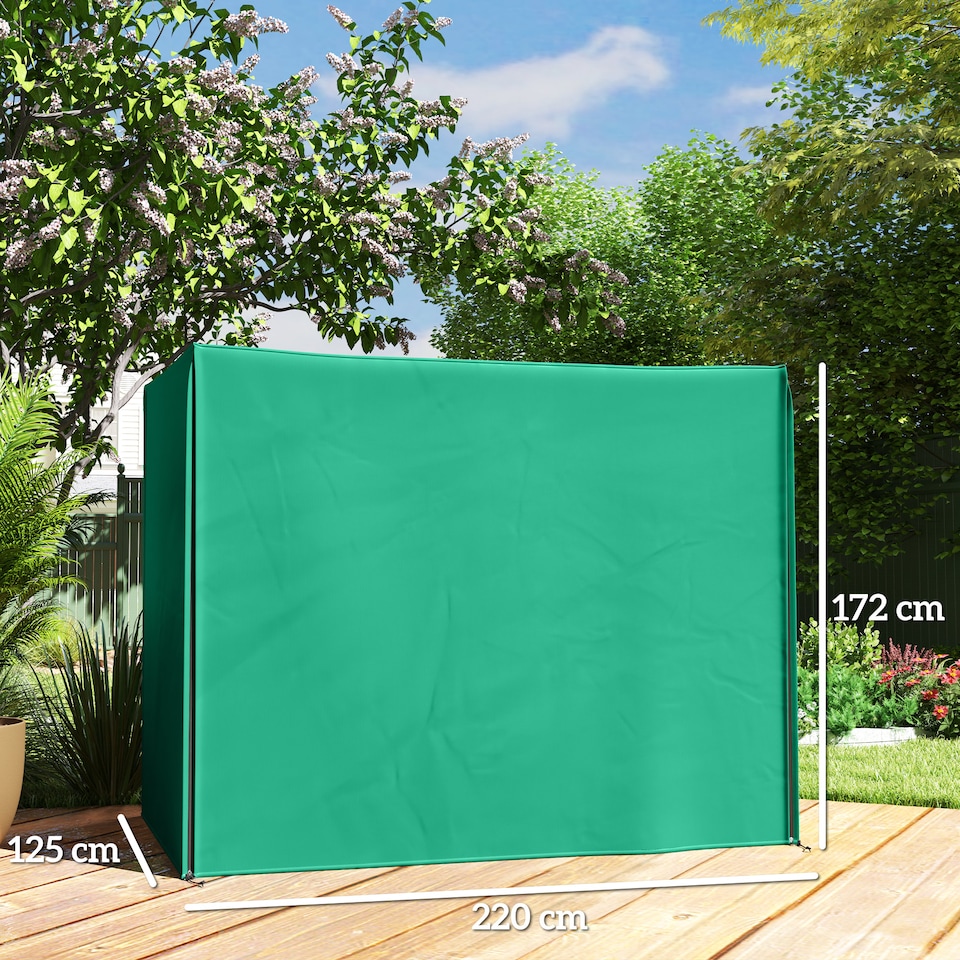 image 1 of Outsunny 3 Seater Garden Swing Cover, Windproof and Anti-UV | Green | Green | 220L x 125W x 172Hcm