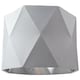 image 1 of Grey Cotton 12 Inch Geometric Shade with Inner Brushed Silver Metal Effect Lining | Grey