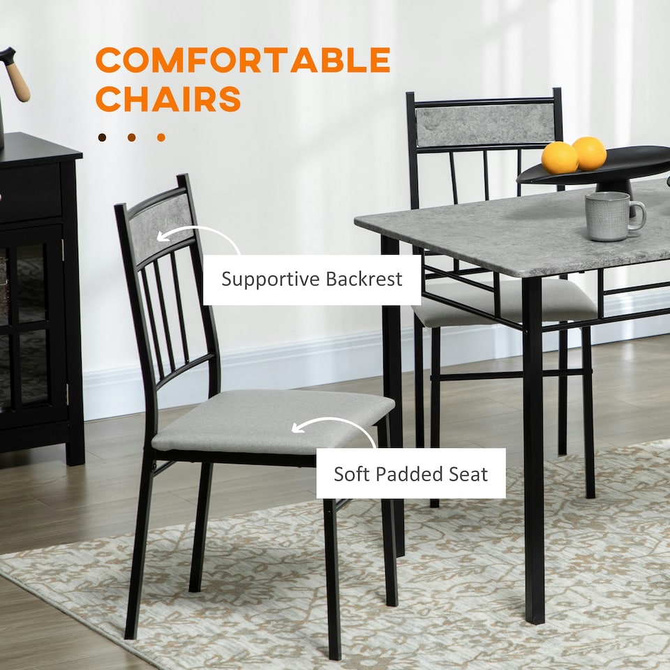 image 1 of HOMCOM 5 Pieces Dining Room Sets, Kitchen Table and Chairs Set 4