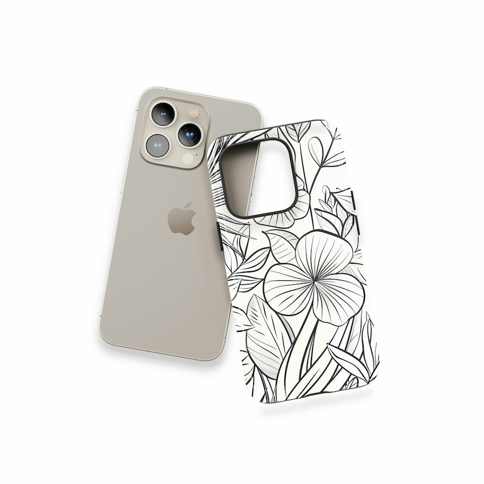 image 1 of Floral Sketch Phone Case | Black | Galaxy S22 Ultra
Slim | Galaxy S22 Ultra
Slim