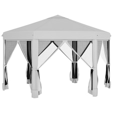 Outsunny 3.2m Pop Up Gazebo Hexagonal Canopy Shelter Outdoor with Sidewalls