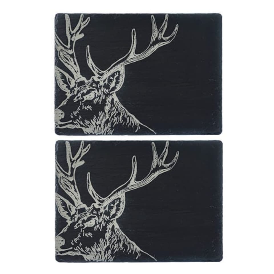 image 1 of The Just Slate Company Set of 2 Stag Slate Placemats